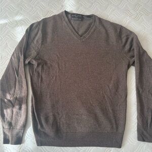 Black Brown 1826 Men's Rich Brown V-Neck Sweater